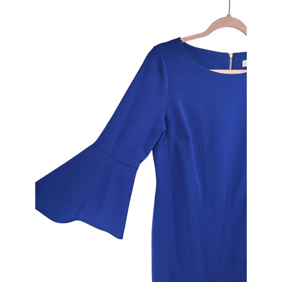 Calvin Klein Womens Royal Blue Bell Sleeve Dress Size 12 - Picture 4 of 13